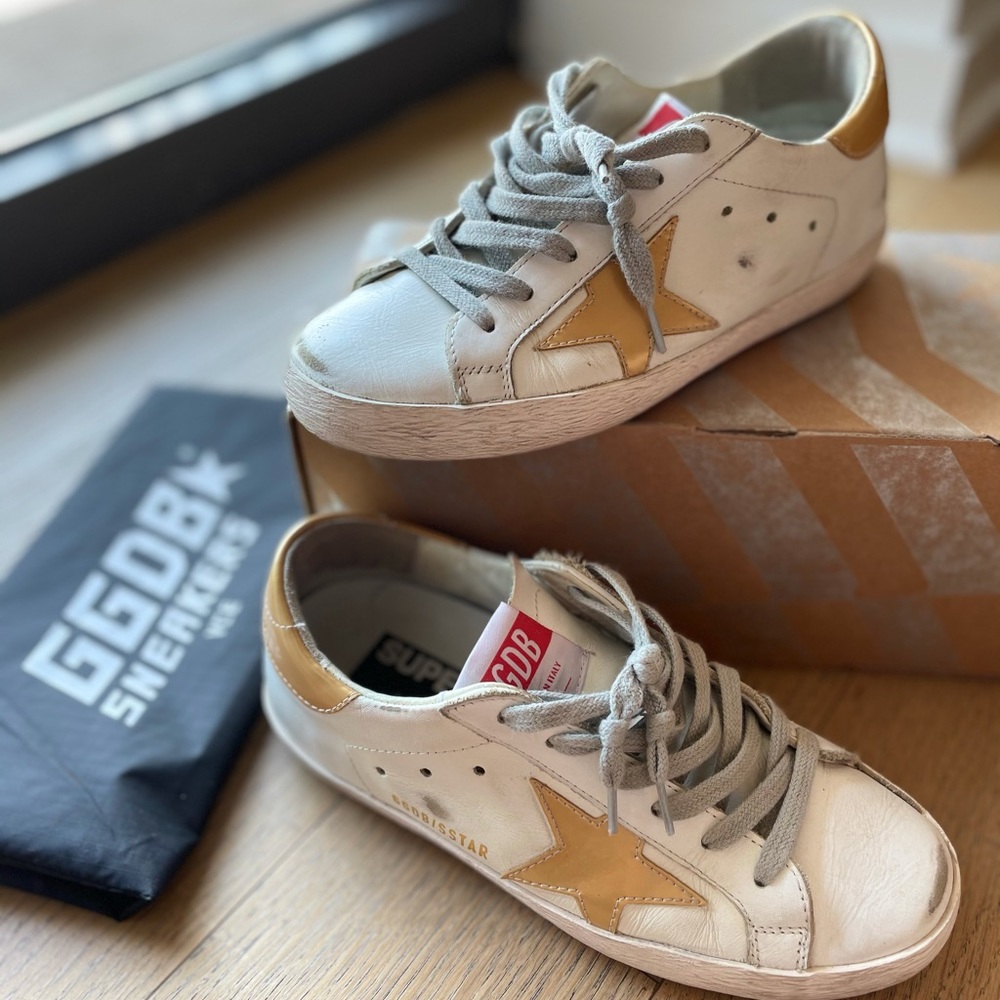 🔥 Golden Goose SStar White & Gold 35 IT/ 5.5 US